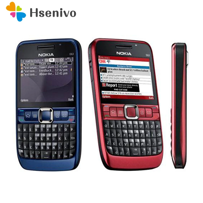 Телефон E63 QWERTY клавиатура мобильный телефон Bluetooth Wifi FM nokia E63 Мобильный телефон Восстановленный