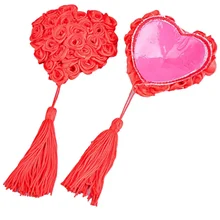 1 пара Для женщин сексуальный интимные товары, игрушки нижнее белье с блестками и с бахромой, груди наклейки на соски под лифчик пуховые наклейки в виде лепестков