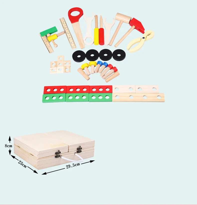 Детские игрушки деревянные игрушки портативная многофункциональная модель ящика для инструментов ролевые игрушки гайка комбинационная