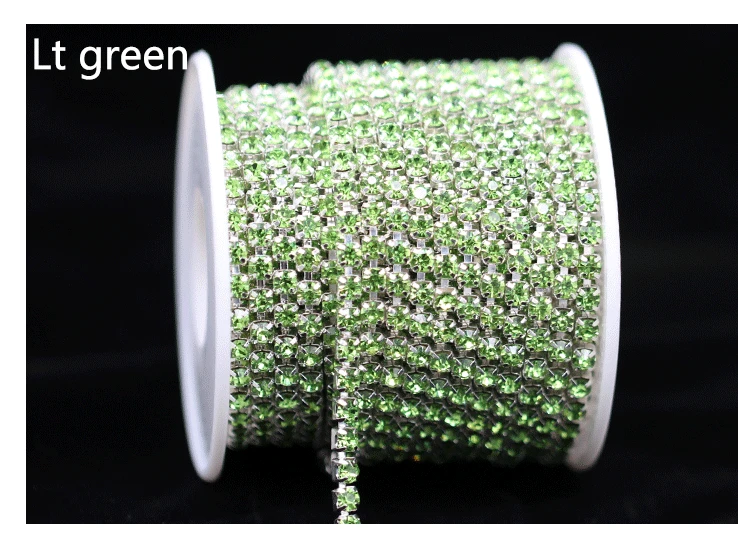 buy sewing supplies online 10yard 1Row ss6 ss12 ss16 colour Crystal Glass rhinestone Silver Cup claw close chain sewing Trim craft for Garment accessories Sewing Needles