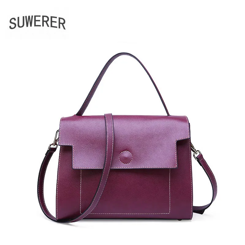 

SUWERER 2019 New women leather bag fashion high quality handbags luxury famous brand tote women leather shoulder Crossbody bag