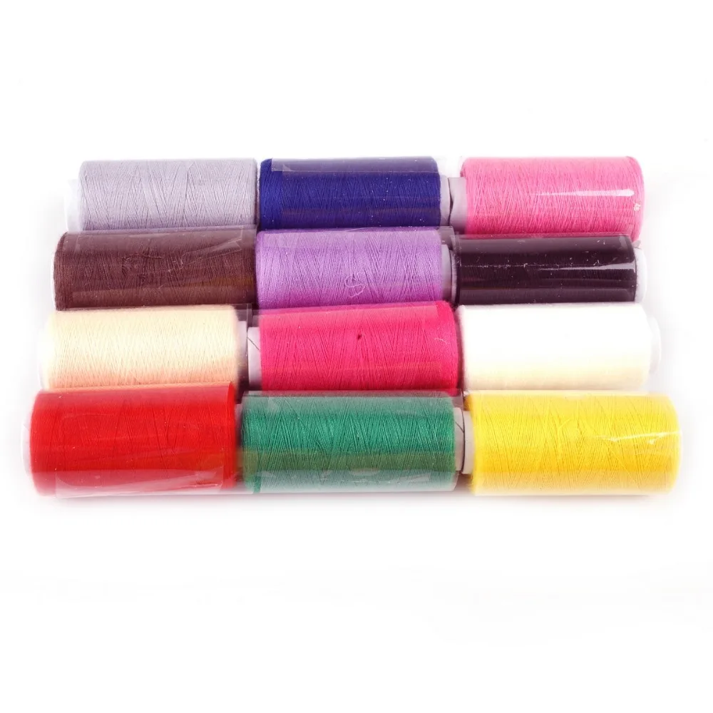 Высокое качество DIY нить, ручная/машинная швейная нить 12 цветов в наборе
