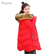 Brieuces 2018 hooded plus size 3XL long women winter jacket fur collar warm thicken parkas cotton padded women winter coat