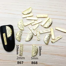 50 шт./лот японский золотой скраб прямоугольная Луна 3D DIY металлический сплав для маникюра арт-деко наклейки для ногтей/амулеты/инструменты для маникюра