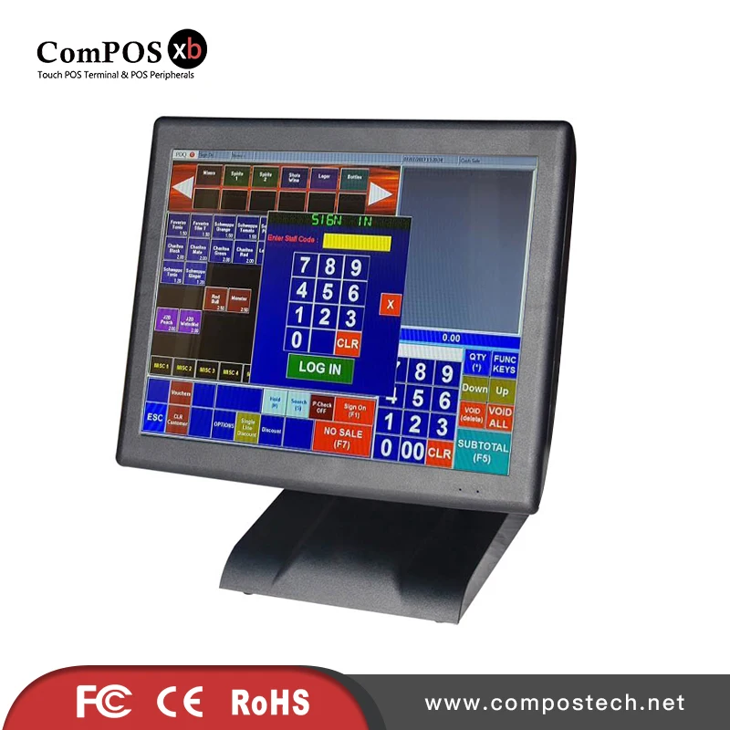 Сенсорная POS система все в одном ПК сенсорная с дисплеем VFD для клиентов на