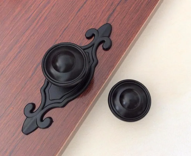 Black Knobs Drawer Knobs Handles Backplate Pulls Kitchen Knobs