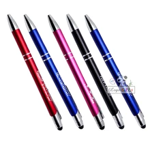 60 шт./лот рекламный емкостный сенсорный стилус ручка для Подставка под смартфон для всех планшетов металлическая ручка может лазерная гравировка логотип компании