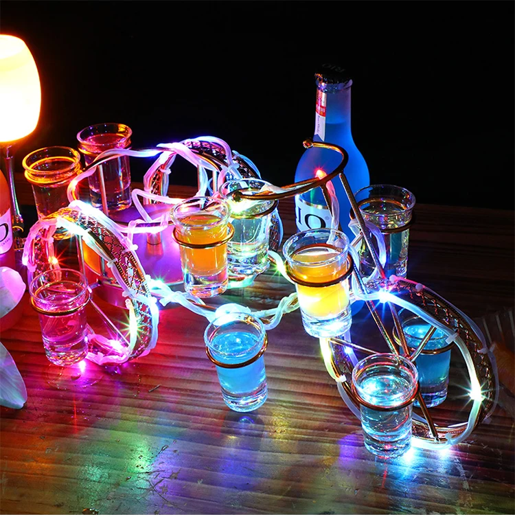 ^*Best Offers European style bicycle wine rack set rechargeable LED Luminous Beer wine bottle holder Glowing Champagne Cocktail rack