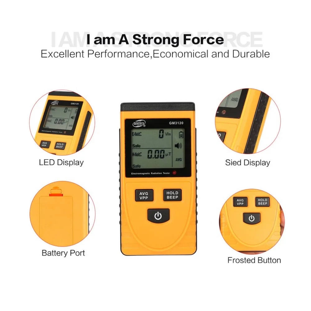 

BENETECH GM3120 Digital LCD Electromagnetic Radiation Detector Dosimeter Tester Meter Counter for Computer Phone TV