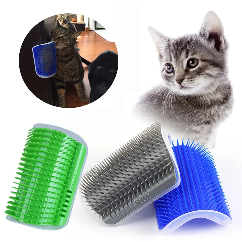 

Practical Pet Cat Self Grooming Brush Comb Kitten Cat Hair Trimming Brush Self Massage Training With Catnip Cat Scratch Toy