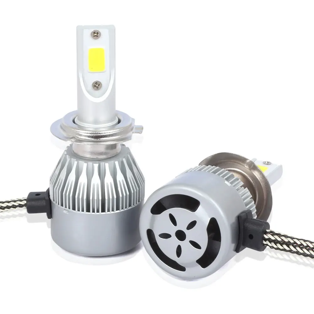 Vehemo супер яркий светодиодный светильник на голову H7 H1 H4/HB2/9003 DC12-24V, передняя лампа, автомобильные лампы, головной светильник светодиодный налобный фонарь, белый головной светильник