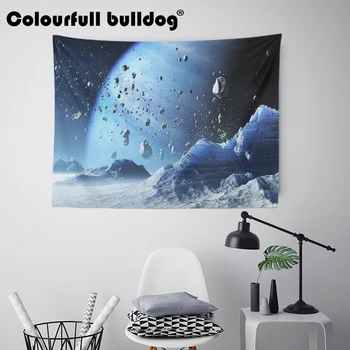 

Psychedelic Galaxy Space Tapestries Starry Sky Earth Blue Purple Wall Hanging Colorful Mandala Dorm Decor Bedspreads 200Cm Woven
