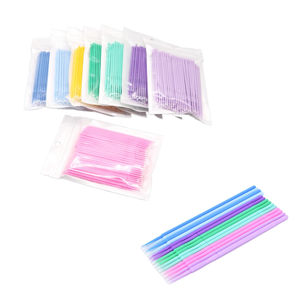 

100Pcs/lot MicroBrush New False Eyelash Extension Round Cotton Stick Makeup Remover Hot Sale