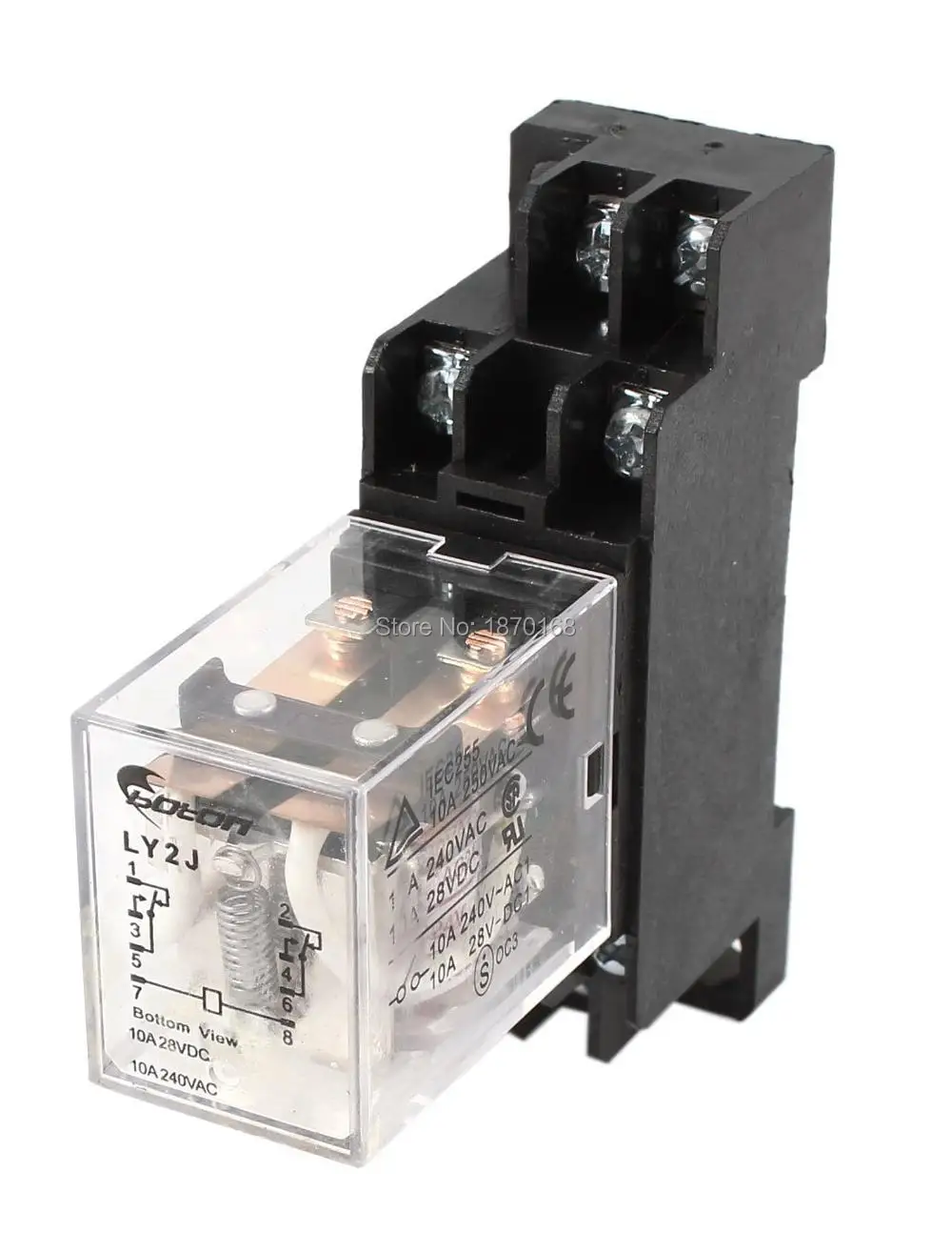 MY2J 35mm DIN Rail DPDT 8P General Purpose Power Relay AC 24V Coil w