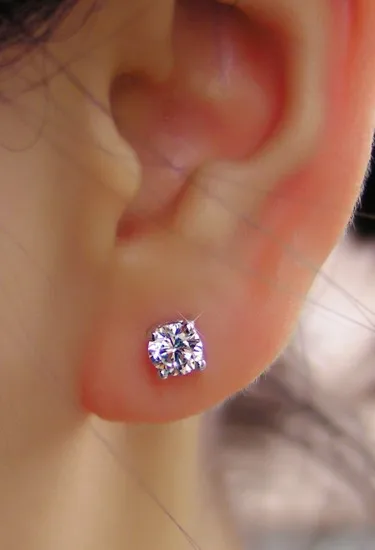 S925 Jewelry Brilliant 1ct Piece Round Synthetic Diamonds Stud S925 Jewelry Brilliant 1ct Piece Round Synthetic Diamonds Stud Earrings Basket Engagement Earring 585 Gold Color Propose In From
