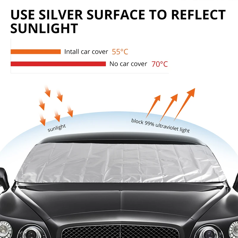 Partol 195*70 см, защита от снега, автомобильные чехлы на лобовое стекло, защита от солнца, защита от пыли, защита от пыли, авто, переднее стекло, покрытие для экрана