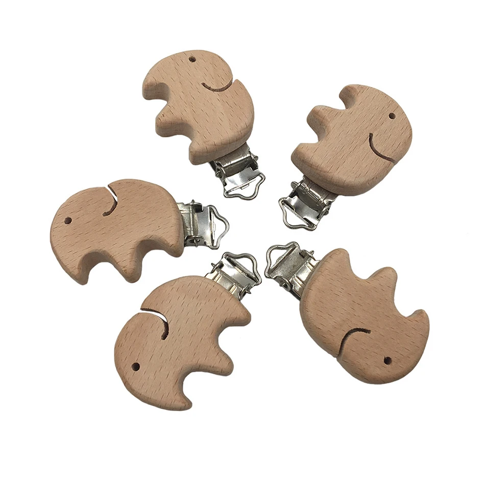 

2018 Baby Nursing Accessories 5pcs Heart Pacifier Chain Clip Pacifier Clip Wooden Animal Clip Teething Beads Clip Teether