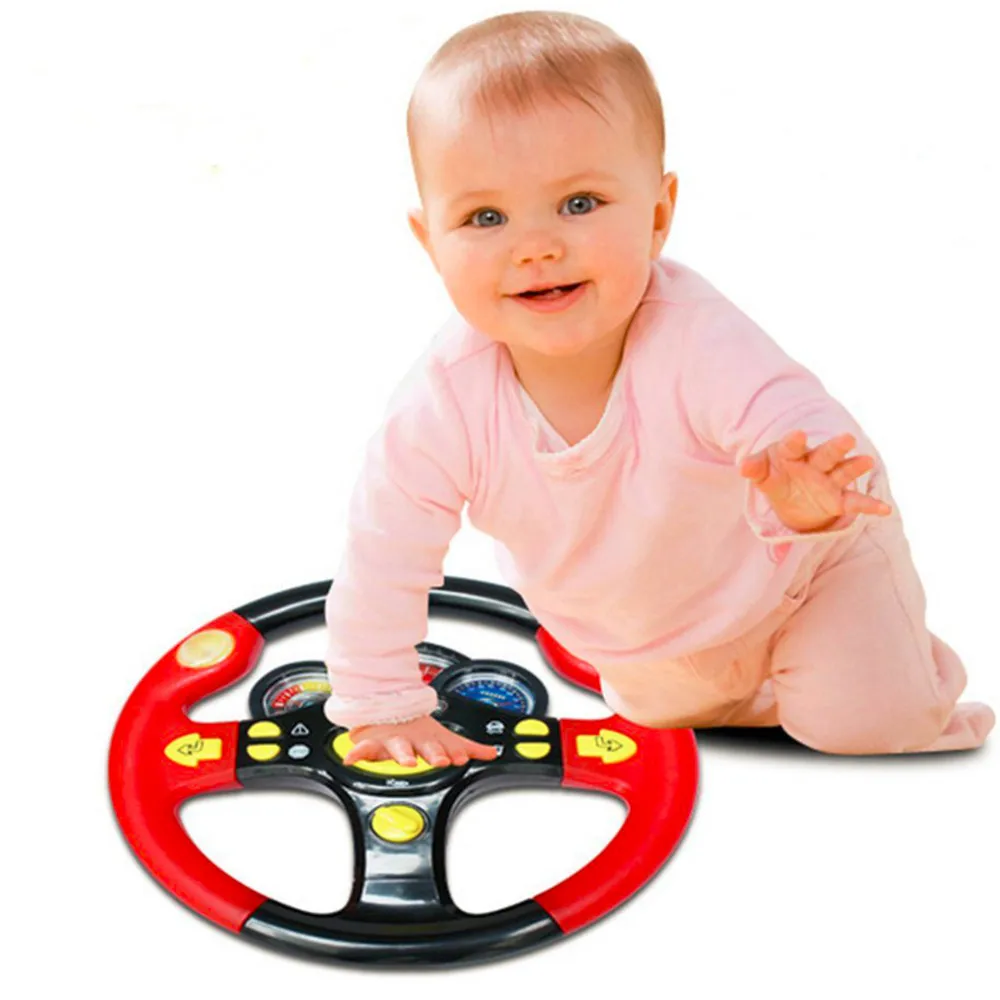 OCDAY Детская игрушка с рулевым колесом детская развивающая симулятор вождения с мигающими огнями и звуковыми эффектами новая распродажа
