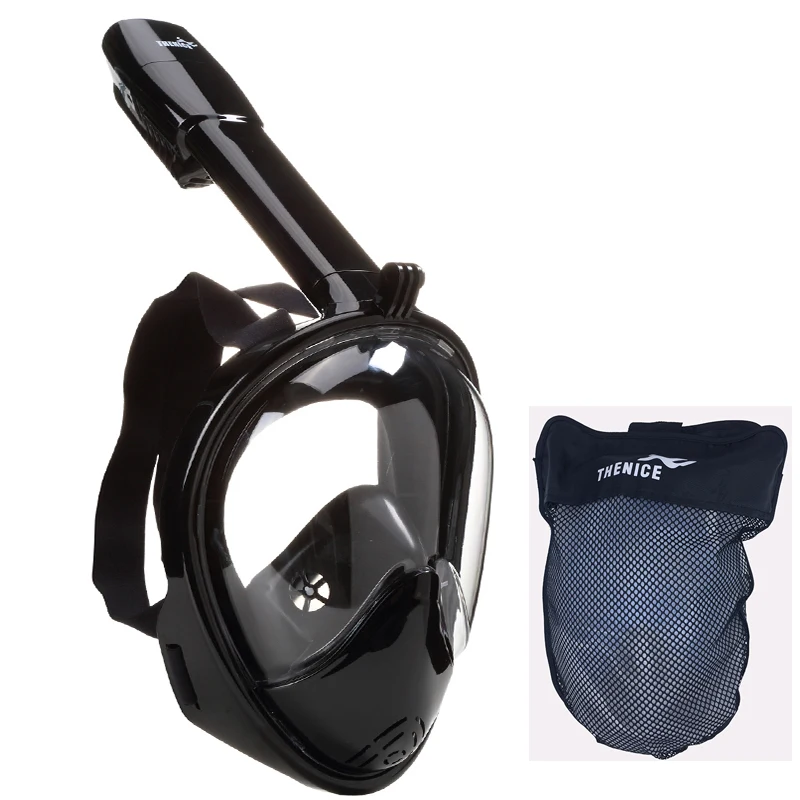 الغوص بالقناع وأنبوبة التنفس الضباب الضوء كامل الوجه قناع الغطس قناع غوص المهنية معدات غطس تحت الماء السباحة قناع ل Gopro كاميرا