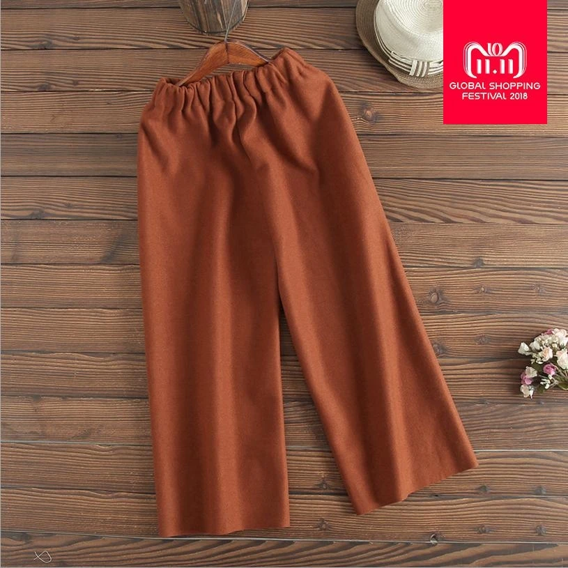Japanese Mori girl 2018 autumn new women's casual pants elastic waist
