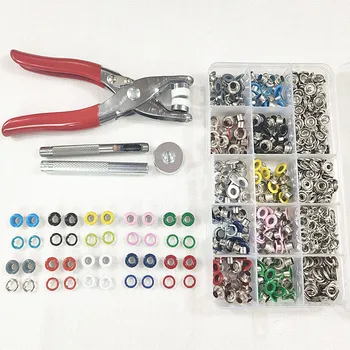 

Metal Buttons 9.5mm 100 Sets Metal Prong Buttons DIY Apparel Sewing Tool Buttons Pliers Tool 200 Sets 5mm Eyelets for Clothes
