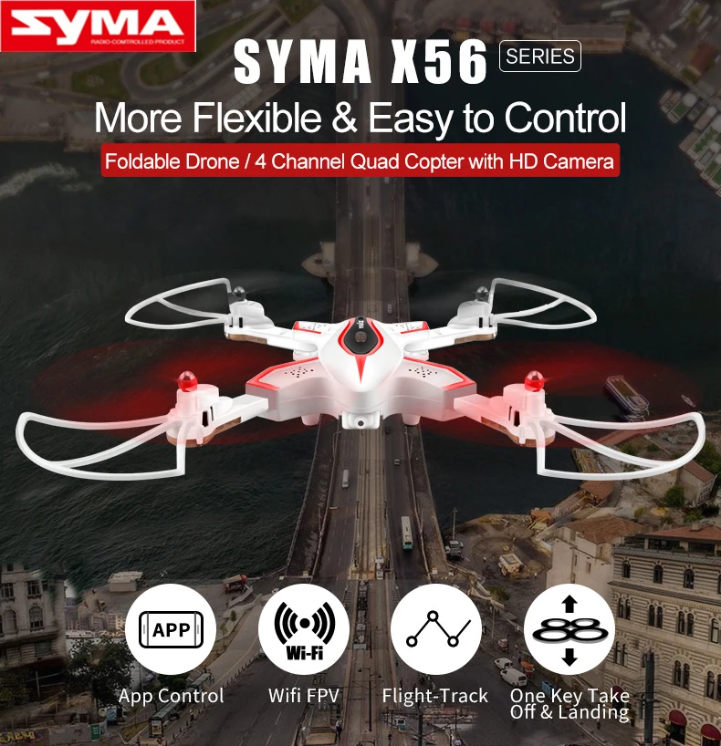 2017 SYMA новейший дизайн складной Радиоуправляемый Дрон Квадрокоптер X56W с 0 3 Мп WiFi