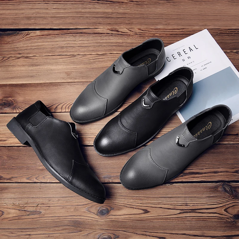 En Chaussures Robe Cool D'affaires Confortable D'origine Élégant Noir Gris Caoutchouc Paresseux gray De Hommes Sport Black Mâle Semelle New ztq7q