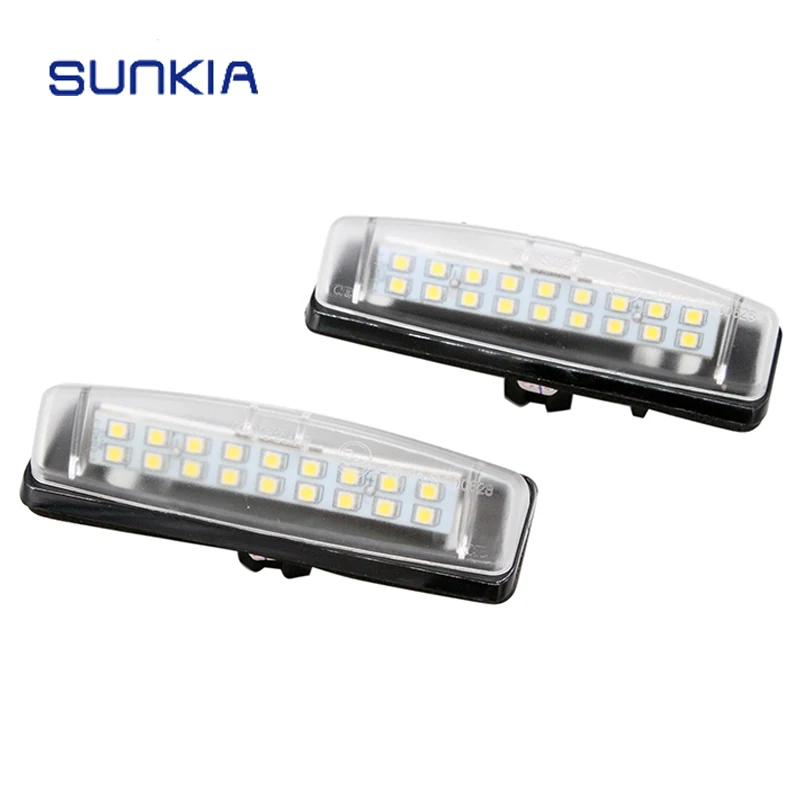 

SUNKIA 2Pcs/set 6000K White LED License Number Plate Light for Mitsubishi Colt plus/Grandis with Bult-in Canbus Error Free