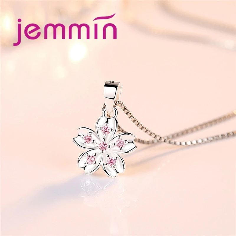YAAMELI Special Charm Design Fashion Temperament Korean 925 Silver Flower Necklace With Box Chain For Women Best Gift - Image 2