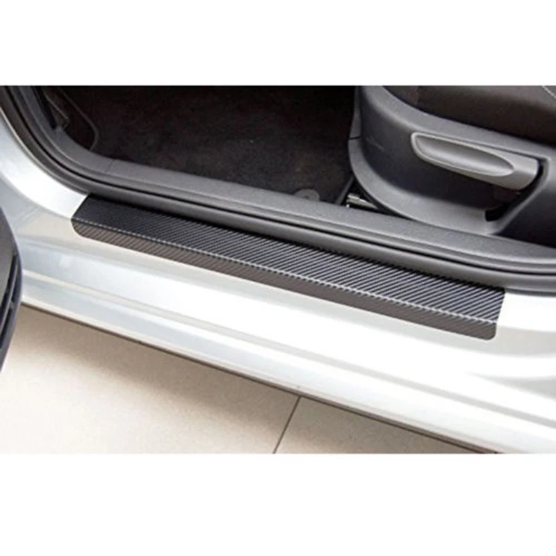 

4 Pack Car Door Sill Protector Sticker Autoparts 3D Carbon Fiber Pedals Guards Anti-kick Scratch Door Kick Guard Threshold