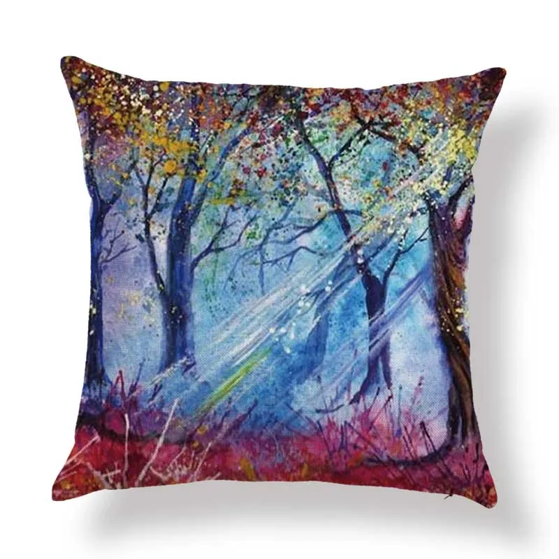 Новые модные роспись пейзаж дома диван белье pillowcover 45*45 см автомобилей чехол для подушки Офис Подушка для обеденного перерыва наволочка
