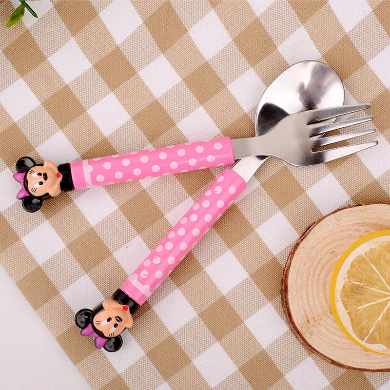 Buy 2pcs/set Cartoon Spoon Fork Tableware Lunch Set Cute Kawaii Baby Girl Boy