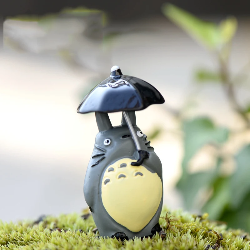 

ZOCDOU 1 Piece Umbrella Totoro Japan Cartoon Fat Anime Small Model Figurine Little Statue Crafts Ornament Miniatures Desk Decor