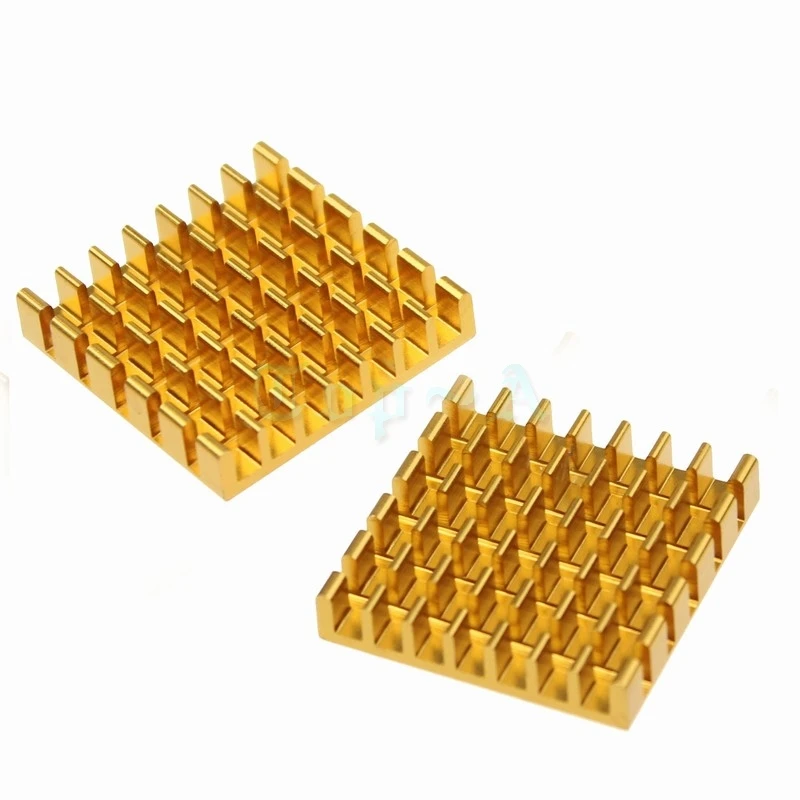 30pcs Heatsink 25x25x5mm High Quality Golden Aluminum Heat Sink Router Vedio Card 