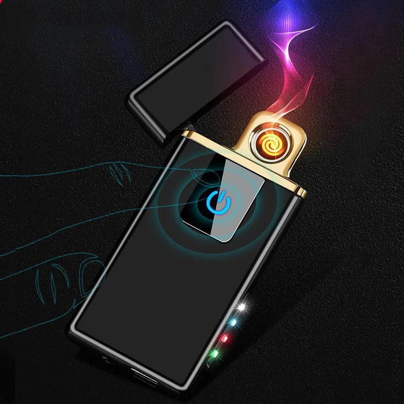 

2019 new cool lantern metal charging lighter double-sided can use men's gift cigarette accessories