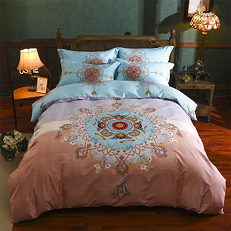 

Home Textiles Cotton Bedding Set Multicolor Flower Series Bed Linens 4pcs Bed Set Cover Bed Sheet Duvet Cover