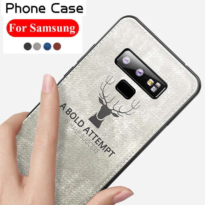 

Fabric Canvas Silicon Case For For Samsung Note 8 9 S8 S9 Plus S7 A6 A8 J8 2018 Plus J3 J4 J5 J6 J7 Pro Cloth Texture Soft Cover