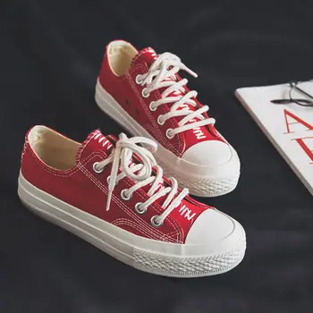 

Pop Sale Nice Fashion Women Canvas Shoes Casual Comfortable lace-up Female Shoes Flats Loafers Shoes For Women Sneakers
