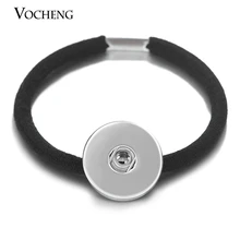10 шт./лот 18 мм Vocheng Имбирная Кнопка Черная Женская эластичная веревка для волос Головные уборы Аксессуары NN-497* 10