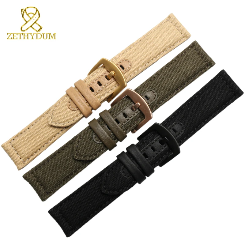 Buy Nylon canvas watch bracelet 20 22 24mm watch strap