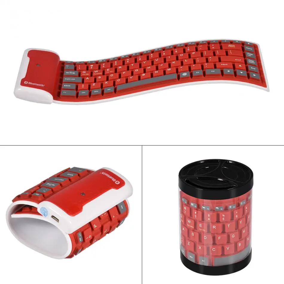 

Portable Waterproof Mini Wireless Bluetooth For iPad 2 3 4 mini Air 1 2 Keyboard Silicone Laptop Tablet for Macbook Keyboard