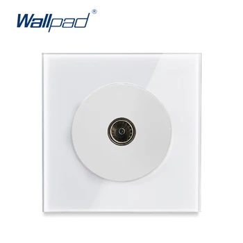 

Wallpad Wholesale/Retail White Crystal Glass Panel 1 Gang TV Socket / Outlet Without Plug adapter