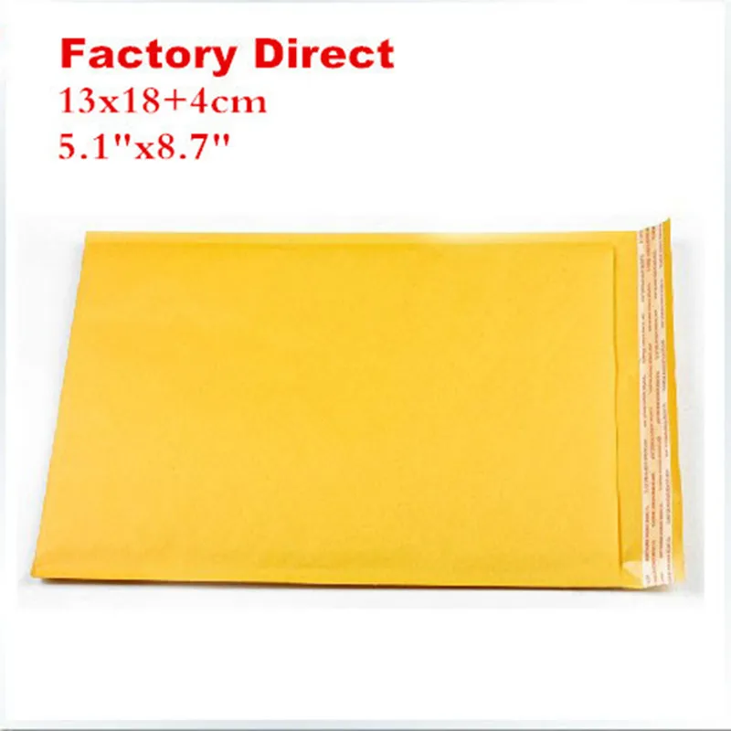 

100pcs/lot 13X18cm+4cm 5.11X8.7" Kraft Mailer Bubble Padded Envelopes Bags Wholasale Kraft Bubble Mail Mailing Express Bag