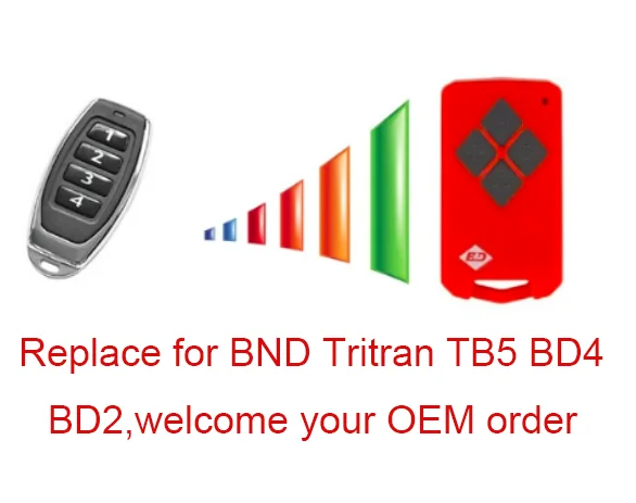 

50pcs B&D PTX5 PTX-5 Tritran Garage Door BND TB5 BD4 BD2 replacement remote DHL free shipping