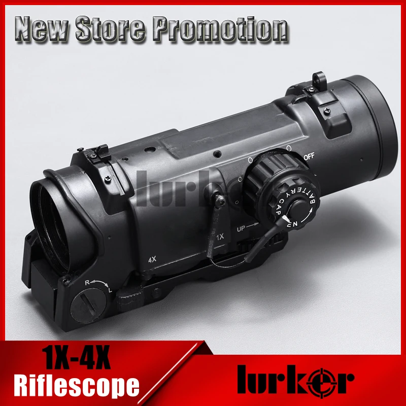 

Hlurker Tactical Optical Rifle Scope Quick Detachable 1X-4X Optical Red Dot Scope Sight 4x Riflescope For Air Gun Hunting