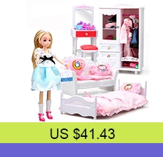 Миниатюрная мебель моей фантазии жизнь сладкий сон спальня-b для barbie doll house притворись play toys для девочки бесплатно доставка