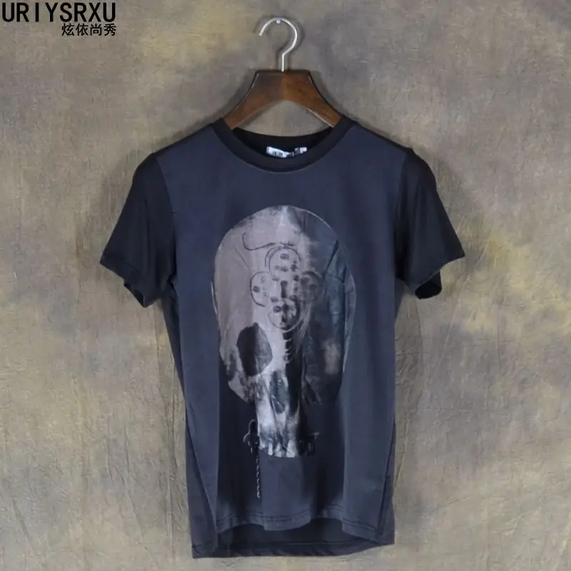 Dark Skull Head Hip Hop High Quality 100 Cotton font b Mens b font Silk T