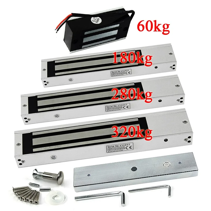 

Electronic Door Lock Electric Magnetic Lock Gate Opener Suction Holding Force Electromagnetic for Access Control System Various