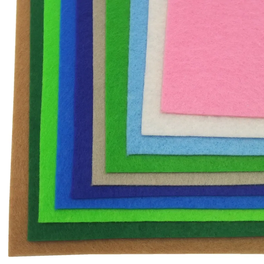 2 мм x 20 см x 30 см Нетканая фетровая Полиэстеровая ткань, войлочные изделия для украшения дома, набор узоров для шитья кукол - Цвет: 10pcs Multi B