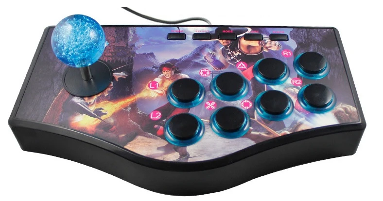 Arcade Joystick for PC For PS2 For PS3 For Android Smart TV with 1.8 Meter Cable and Built-in Vibrator Eight Direction Joystick